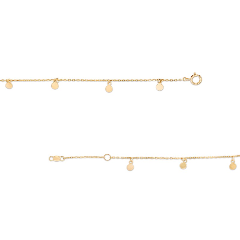 Main Image 2 of Mini Disc Station Adjustable Anklet in 10K Gold - 10"