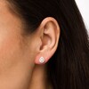 Thumbnail Image 2 of 1/4 CT. T.W. Pear-Shaped Multi-Diamond Frame Stud Earrings in 10K White Gold