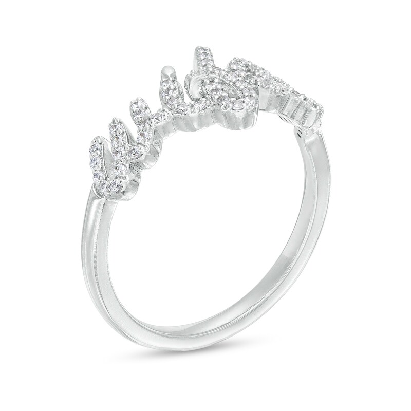 Main Image 3 of 1/4 CT. T.W. Diamond Cursive "wifey" Ring in Sterling Silver