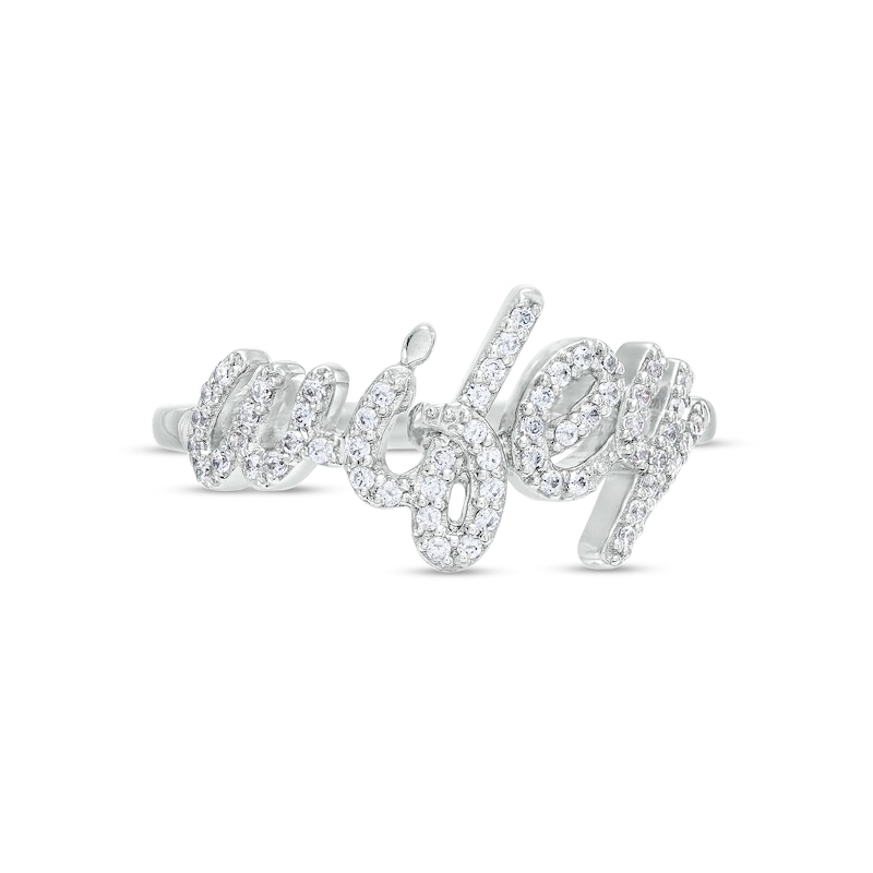 Main Image 4 of 1/4 CT. T.W. Diamond Cursive "wifey" Ring in Sterling Silver