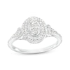 Thumbnail Image 1 of 3/8 CT. T.W. Oval-Shaped Multi-Diamond Double Frame Ring in 10K White Gold