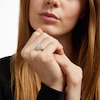 Thumbnail Image 2 of 3/8 CT. T.W. Oval-Shaped Multi-Diamond Double Frame Ring in 10K White Gold