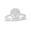 Thumbnail Image 1 of 1/2 CT. T.W. Pear-Shaped Multi-Diamond Frame Ring in 10K White Gold