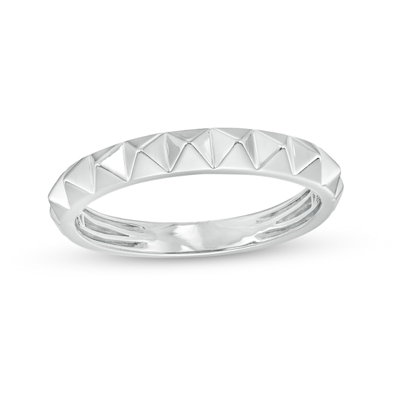 4.0mm Pyramid Studded Band in 10K White Gold