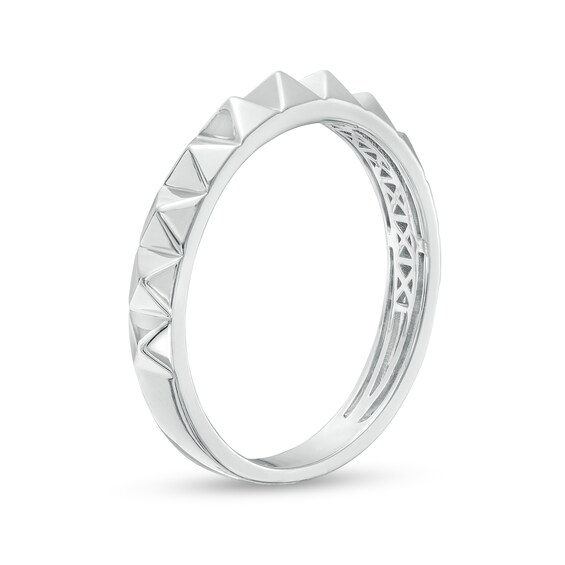 4.0mm Pyramid Studded Band in 10K White Gold