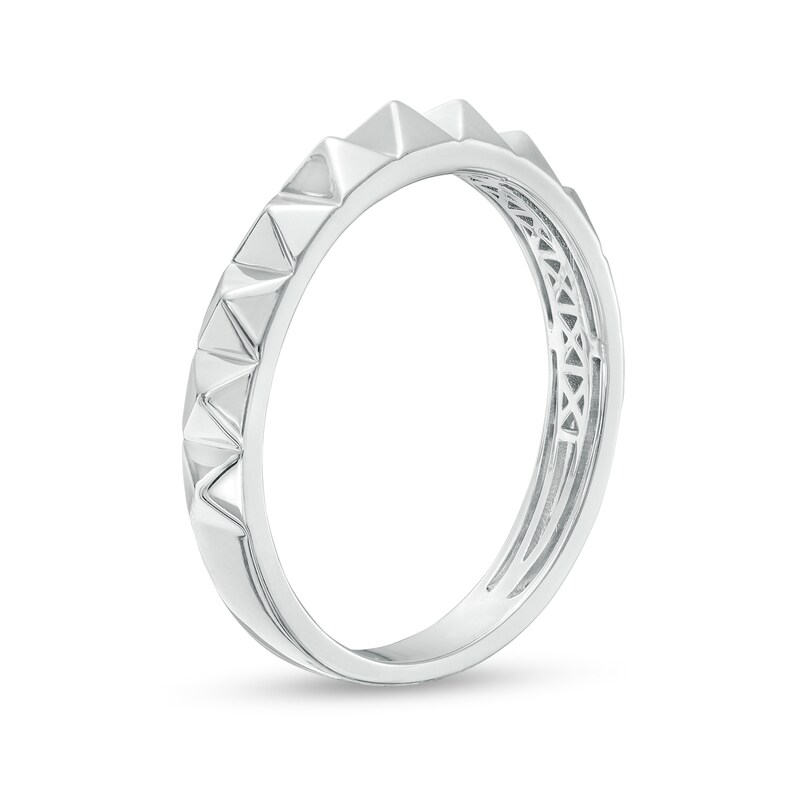 Main Image 2 of 4.0mm Pyramid Studded Band in 10K White Gold