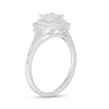Thumbnail Image 3 of 3/8 CT. T.W. Princess-Cut Multi-Diamond Double Frame Split Shank Ring in 10K White Gold