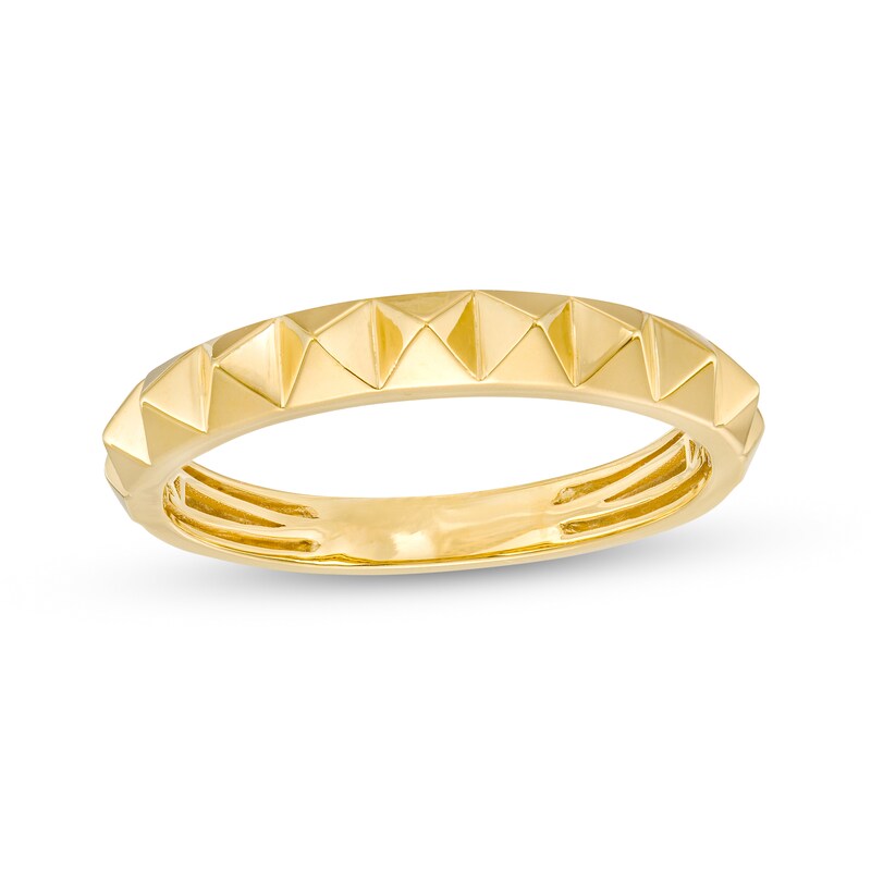 Main Image 1 of 4.0mm Pyramid Studded Band in 10K Gold