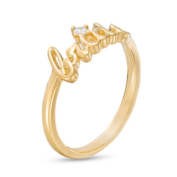 1/20 CT. Diamond Cursive "bride" Ring in 10K Gold