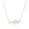Thumbnail Image 1 of 1/4 CT. T.W. Diamond Cursive "wifey" Necklace in 10K Gold – 19"