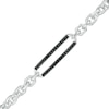 Thumbnail Image 1 of Vera Wang Men 7/8 CT. T.W. Black Diamond Outline ID Bracelet in Sterling Silver - 8.5"