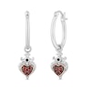 Enchanted Disney Villains Evil Queen Garnet and Diamond Heart Drop Earrings in Sterling Silver and 10K Rose Gold