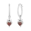 Thumbnail Image 1 of Enchanted Disney Villains Evil Queen Garnet and Diamond Heart Drop Earrings in Sterling Silver and 10K Rose Gold