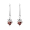 Thumbnail Image 1 of Enchanted Disney Villains Evil Queen Garnet and Diamond Heart Drop Earrings in Sterling Silver and 10K Rose Gold