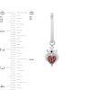 Thumbnail Image 2 of Enchanted Disney Villains Evil Queen Garnet and Diamond Heart Drop Earrings in Sterling Silver and 10K Rose Gold