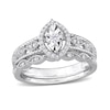 Thumbnail Image 1 of 1/5 CT. T.W. Diamond Marquise Frame Twist Vintage-Style Bridal Set in Sterling Silver