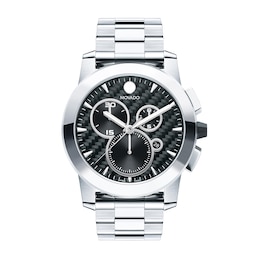 Men’s Movado Vizio Chronograph Watch with Black Carbon Fiber Dial (Model: 0607544)