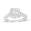 Thumbnail Image 1 of Vera Wang Love Collection 1 CT. T.W. Cushion-Cut Diamond Double Frame Engagement Ring in 14K White Gold