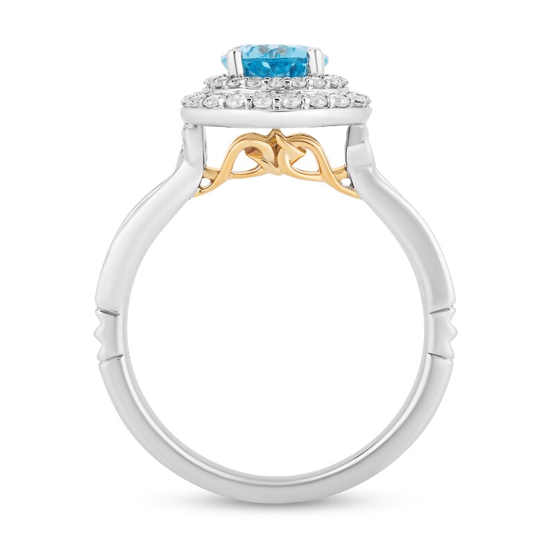 Main Image 3 of Collector's Edition Enchanted Disney Brave 10th Anniversary Blue Topaz and Diamond Engagement Ring in 14K White Gold
