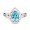 Thumbnail Image 4 of Collector's Edition Enchanted Disney Brave 10th Anniversary Blue Topaz and Diamond Engagement Ring in 14K White Gold