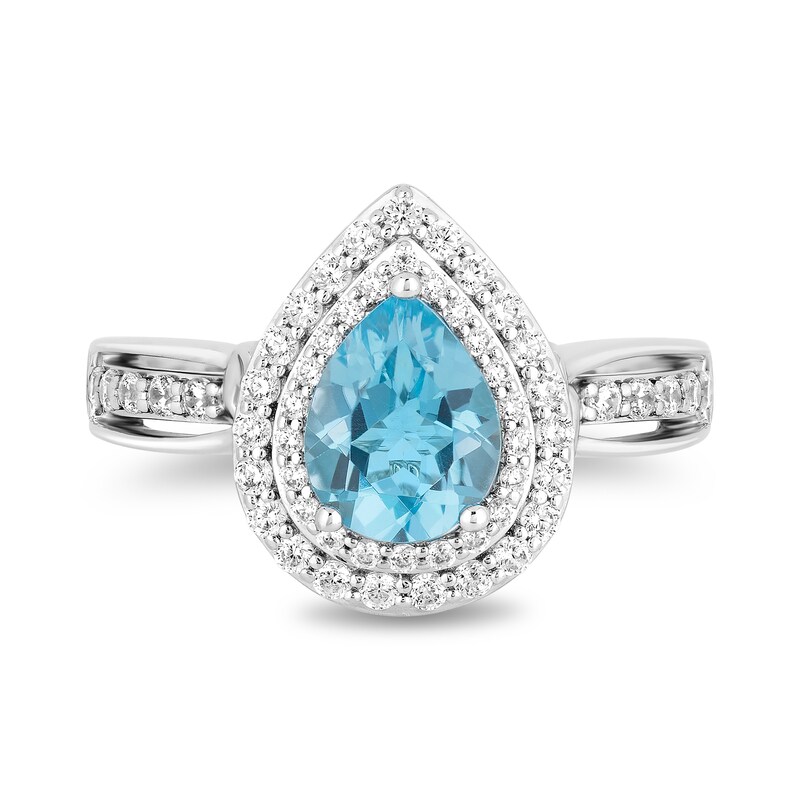 Main Image 4 of Collector's Edition Enchanted Disney Brave 10th Anniversary Blue Topaz and Diamond Engagement Ring in 14K White Gold