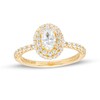 Thumbnail Image 1 of Vera Wang Love Collection 1 CT. T.W. Oval Diamond Double Frame Engagement Ring in 14K Gold