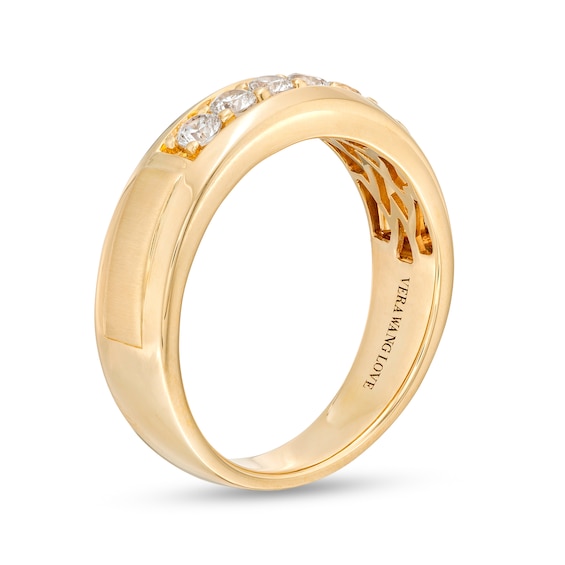 Vera Wang Men's 3/8 CT. T.w. Diamond Five Stone Wedding Band in 14K Gold