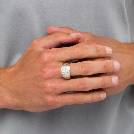 Men's 1 CT. T.w. Square-Shaped Multi-Diamond Band in 10K White Gold