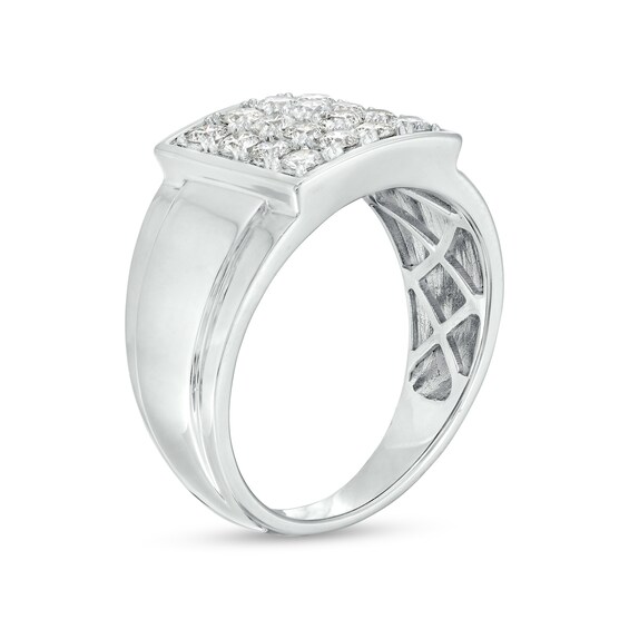 Men's 1 CT. T.w. Square-Shaped Multi-Diamond Band in 10K White Gold
