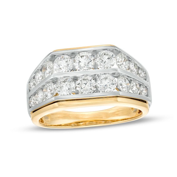 3 CT. T.w. Diamond Double Row Band in 10K Two-Tone Gold