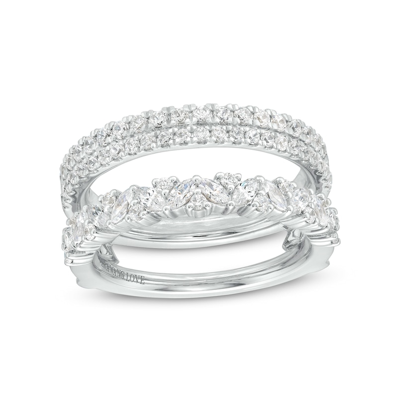 Main Image 1 of Vera Wang Love Collection 7/8 CT. T.W. Marquise and Round Diamond Solitaire Enhancer in 14K White Gold