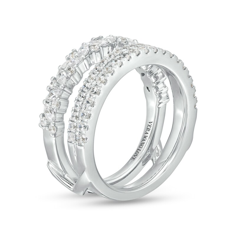 Main Image 2 of Vera Wang Love Collection 7/8 CT. T.W. Marquise and Round Diamond Solitaire Enhancer in 14K White Gold