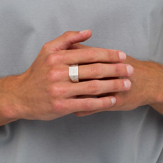 Men's 1-1/2 CT. T.w. Square-Shaped Multi-Diamond Cross Shank Band in 10K Gold