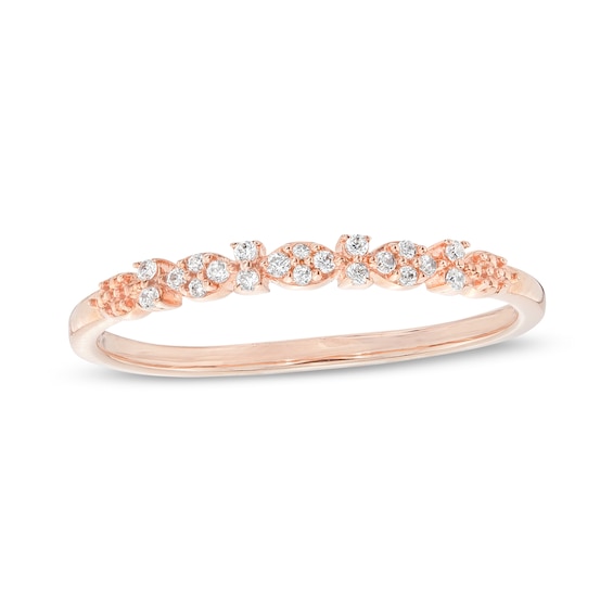 1/15 CT. T.w. Diamond Art Deco Anniversary Band in 10K Rose Gold