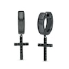 Thumbnail Image 0 of Vera Wang Men 3/8 CT. T.W. Black Diamond Cross Drop Earrings in Sterling Silver with Black Ruthenium