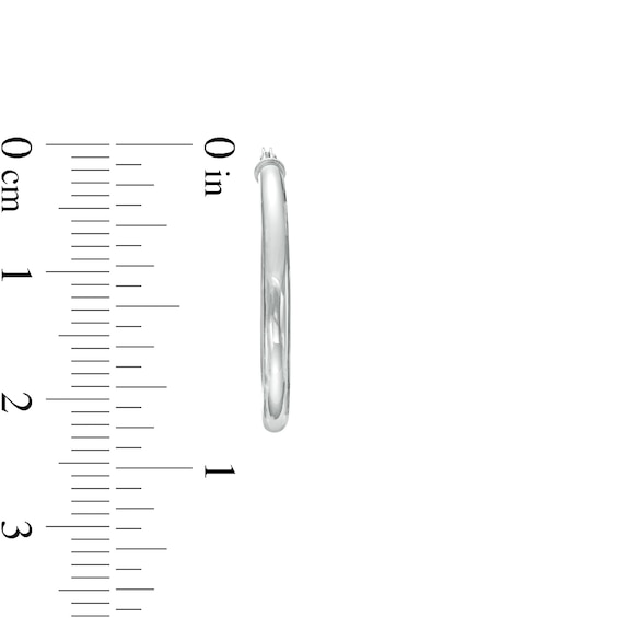 23.0mm Tube Hoop Earrings in 14K White Gold