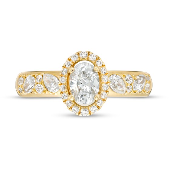 Vera Wang Love Collection 1 CT. T.w. Oval Diamond Frame Engagement Ring in 14K Gold