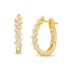 Thumbnail Image 1 of 1/4 CT. T.W. Diamond Zig-Zag Hoop Earrings in 10K Gold