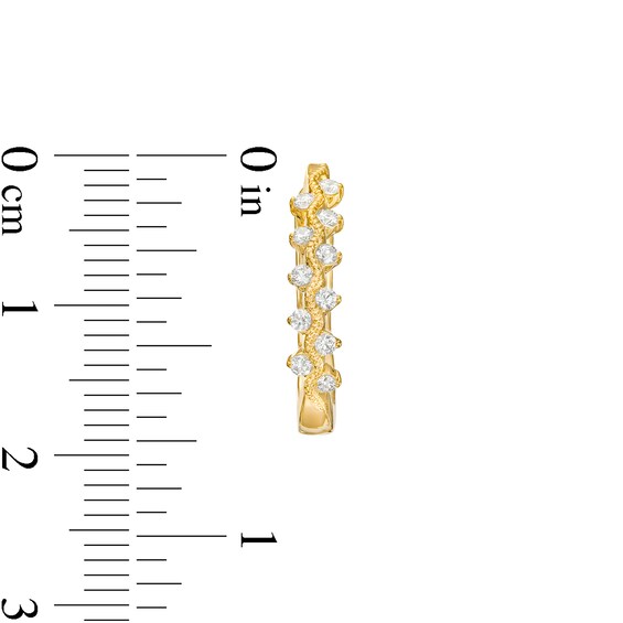 1/4 CT. T.w. Diamond Zig-Zag Hoop Earrings in 10K Gold