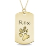 Thumbnail Image 0 of Engravable Your Pets Paw Print Dog Tag Pendant in 10K White, Yellow, or Rose Gold (1 Image and 4 Lines)