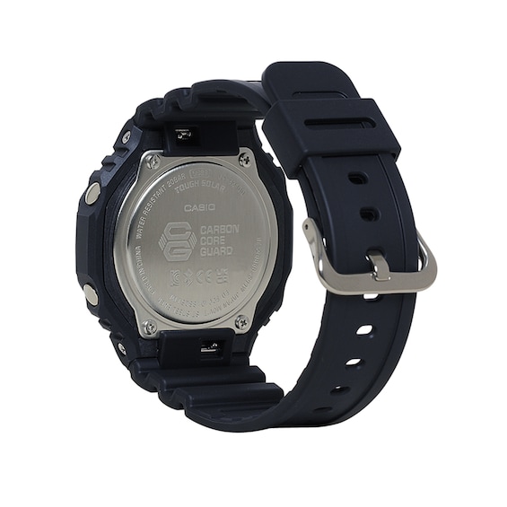 Men's Casio G-Shock Classic Solar Powered Black Resin Strap Watch with Black Dial (Model: Gab2100-1A)