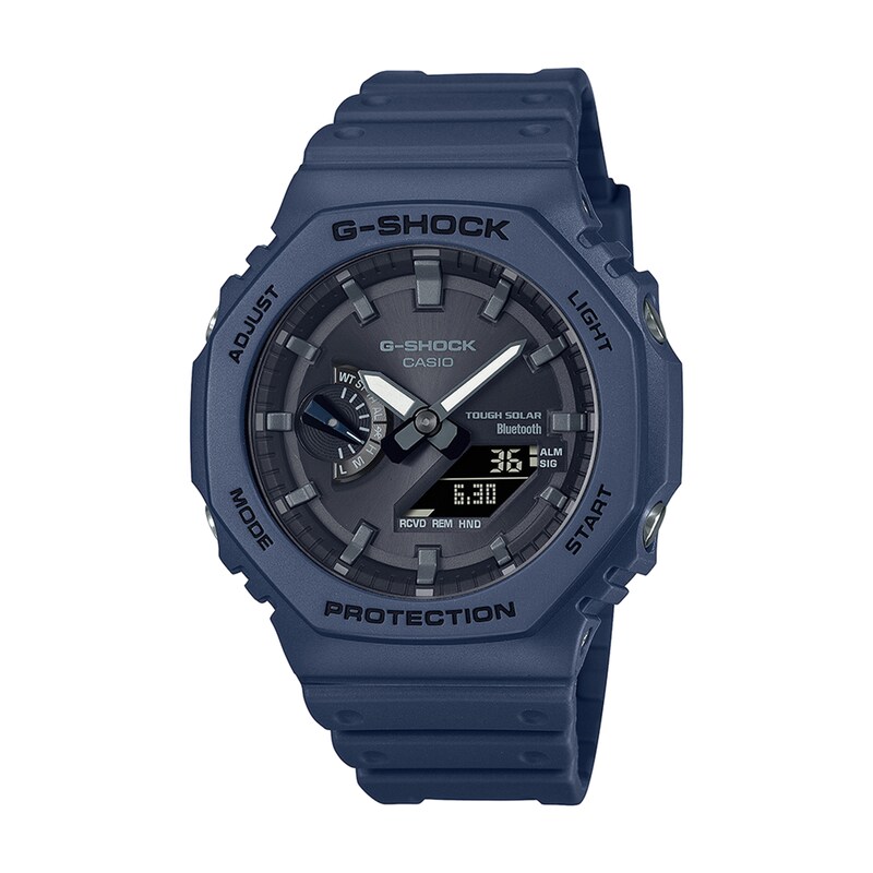 Main Image 1 of Men's Casio G-Shock Classic Solar Powered Dark Blue Resin Strap Watch with Black Dial (Model: GAB2100-2A)