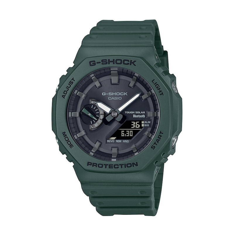 Main Image 1 of Men's Casio G-Shock Classic Solar Powered Green Resin Strap Watch with Black Dial (Model: GAB2100-3A)
