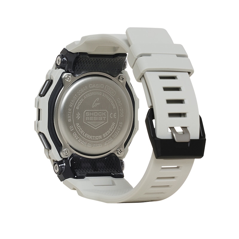 Men's Casio G-Shock Move Grey Resin Strap Watch with Square Black Dial (Model: GBD200UU-9)