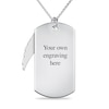 Thumbnail Image 2 of Men's Extra Large Engravable Photo Dog Tag Pendant with Wing Charm in Sterling Silver (1 Image and 4 Lines) - 22"