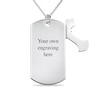 Thumbnail Image 1 of Men's Extra Large Engravable Photo Dog Tag Pendant with Cross Charm in Sterling Silver (1 Image and 4 Lines) - 22"