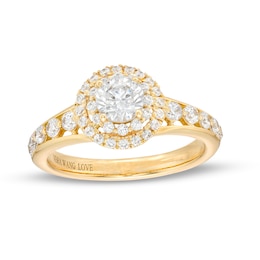 Vera Wang Love Collection 1 CT. T.W. Diamond Double Frame Engagement Ring in 14K Gold