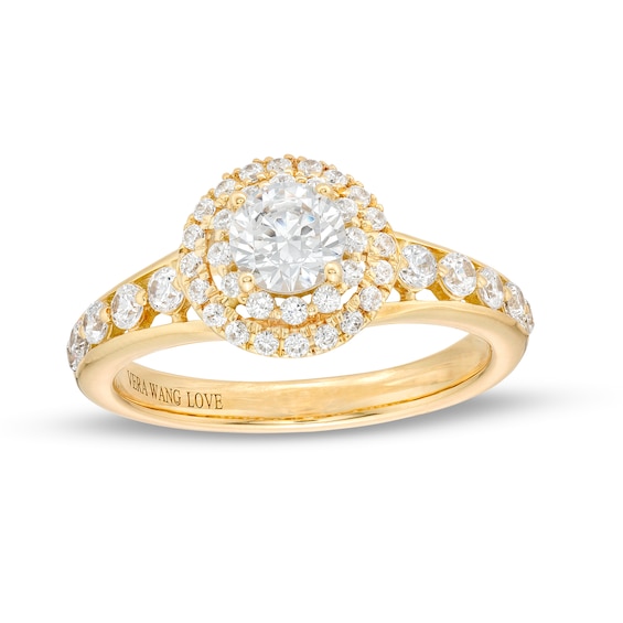 Vera Wang Love Collection 1 CT. T.w. Diamond Double Frame Engagement Ring in 14K Gold