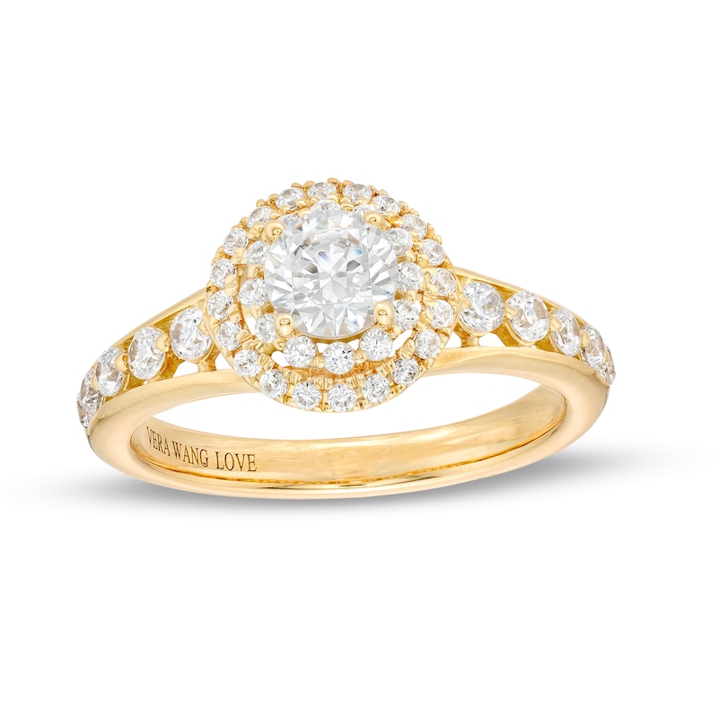 Vera Wang Love Collection 1 CT. T.W. Diamond Double Frame Engagement Ring in 14K Gold