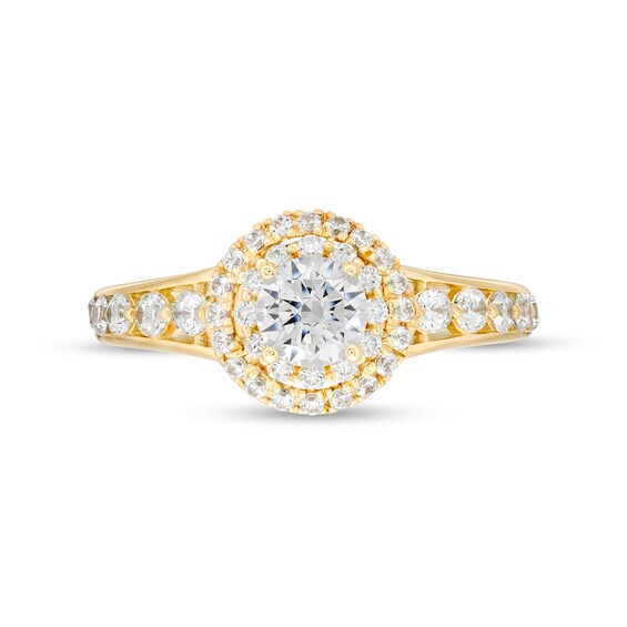 Vera Wang Love Collection 1 CT. T.w. Diamond Double Frame Engagement Ring in 14K Gold
